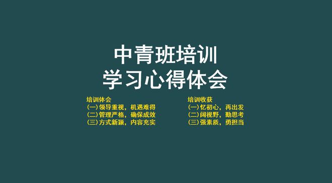 中青班培训心得体会3个体会3个收获4个打算感触颇深值得学明博体育网址习(图1)