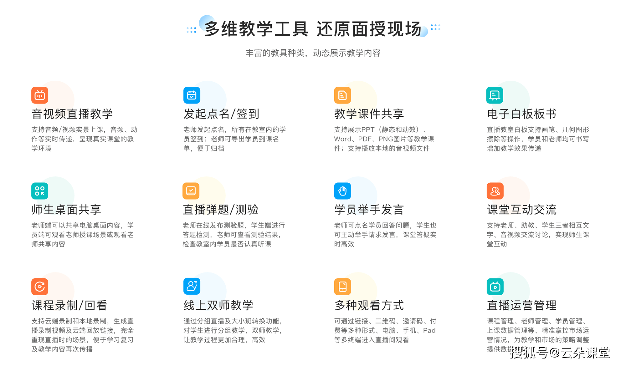 在线直播教学平台_在线教育直播平台软件_云明博体育网址朵课堂(图3)